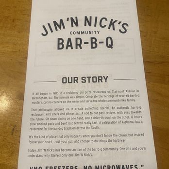 Jim 'N Nick's Bar-B-Q - Menu - Barbeque Near Me - Hoover, Alabama Jim 'N Nick's Bar-B-Q - Menu - Barbeque Near Me - Hoover, Alabama