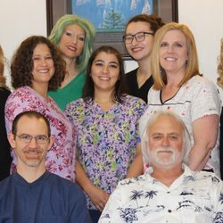 Sedro Woolley Family Dental Center - Dr. Tristan J. Stone(in Blue) and Dr. Hans Gruener(in Hawaiian shirt) with their friendly Staff