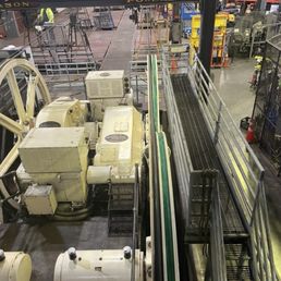 Looking down from second floor to cable system. Looking down from second floor to cable system.