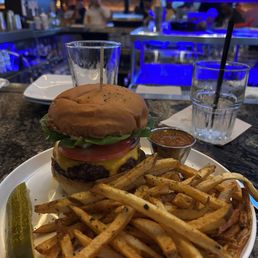 Hamburger with fries Hamburger with fries