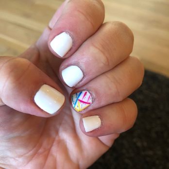 Da Nails Creative - White gel with design:) - Nail Salons Near Me - Vauxhall, New Jersey