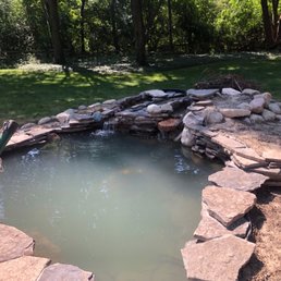 Pond before cleaning Pond before cleaning