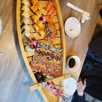 Oishii Japanese Bistro - Half the menu, in a boat - Sushi Bars Near Me - Powell, Ohio Oishii Japanese Bistro - Half the menu, in a boat - Sushi Bars Near Me - Powell, Ohio