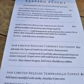 Broken Earth Winery - This menu indicates they offer four Flights but the day we tasted, they only offered two of them. - New American Near Me - Paso Robles, California Broken Earth Winery - This menu indicates they offer four Flights but the day we tasted, they only offered two of them. - New American Near Me - Paso Robles, California