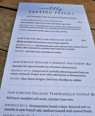 Menu photo 8 Broken Earth Winery Paso Robles, CA