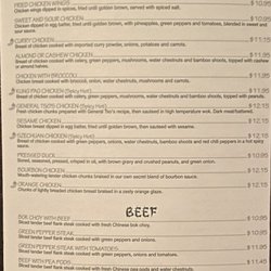 Chong's Restaurant - Menu Page 2