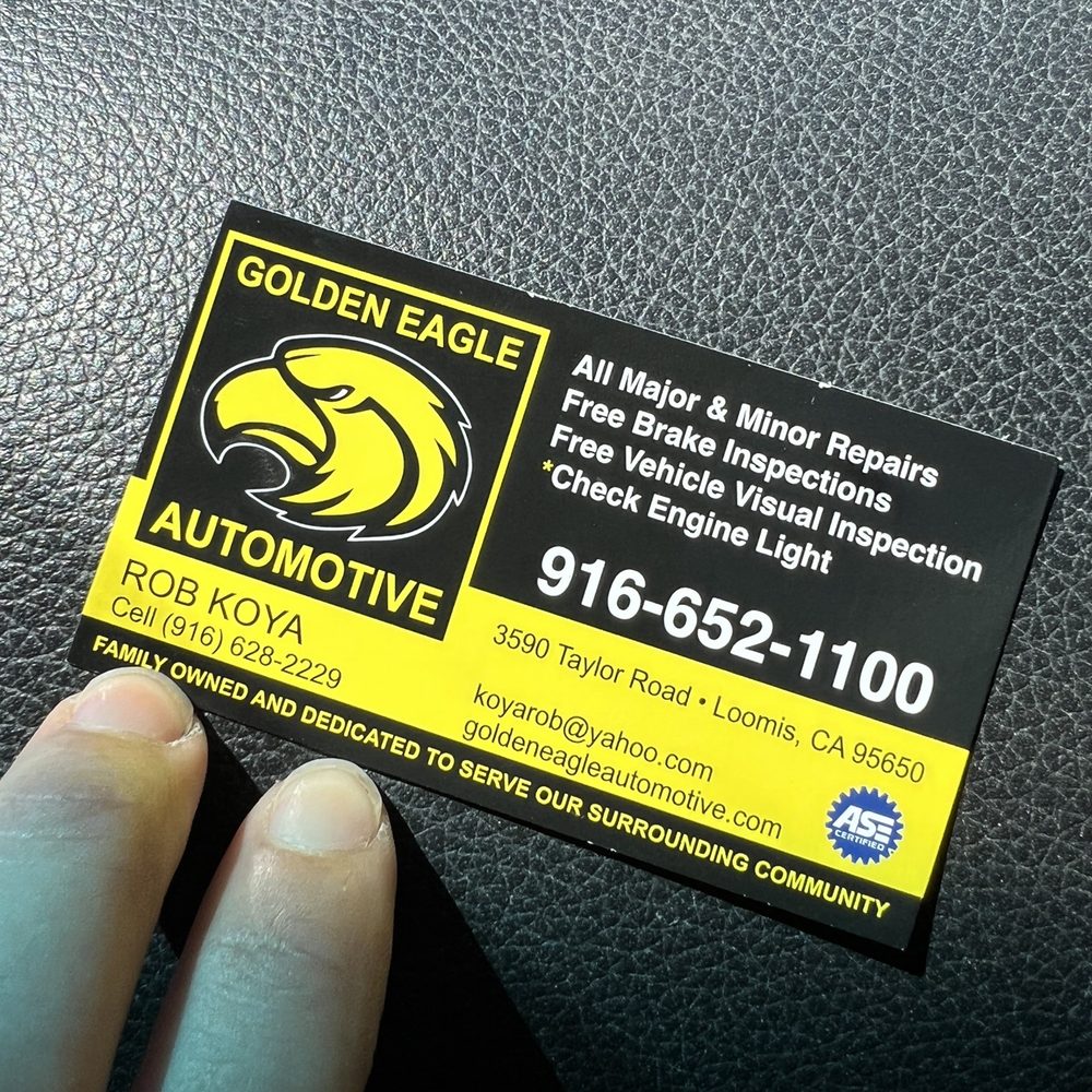 Golden Eagle Automotive - Business card - Auto Parts & Supplies Near Me - Penryn, California Golden Eagle Automotive - Business card - Auto Parts & Supplies Near Me - Penryn, California