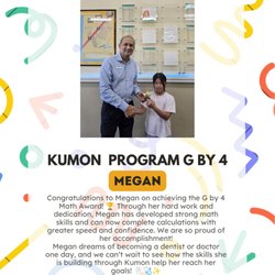 Kumon Math and Reading Center of Fountain Valley - West - Megan - G by 4 Math