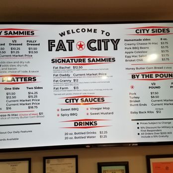 Fat City Barbecue - The menu! - Barbeque Near Me - Horseheads, New York