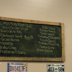 Country Kitchen - The daily Meat & 2 board. It changes daily.