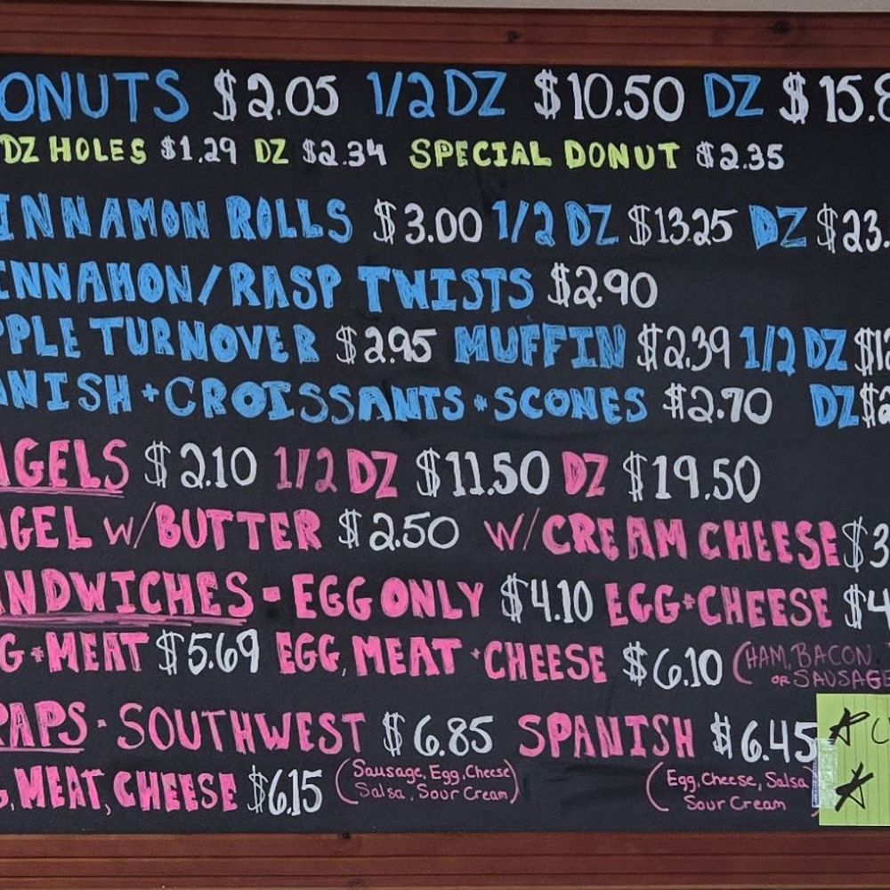 Dixie Donuts - Menu board 12Apr2025 - Donuts Near Me - Norwich, Connecticut Dixie Donuts - Menu board 12Apr2025 - Donuts Near Me - Norwich, Connecticut