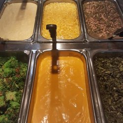 Tabby D's - Just one of many days! Steamed Broccoli, Cheese Sauce, Turnips, Field Peas, Corn, Cheese Grits, Mashed Potatoes, Rice, and Fried Eggplant!