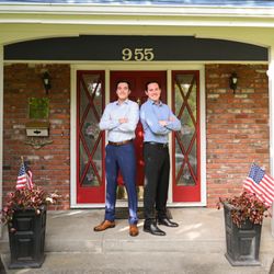 Providential Home Care - The Care Brothers (Jake Schmerber and Zac Schmerber) in front of their office