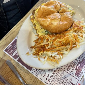 Hamilton Family Cafe - Denver croissant with hash browns - Cafes Near Me - Hamilton, Illinois Hamilton Family Cafe - Denver croissant with hash browns - Cafes Near Me - Hamilton, Illinois