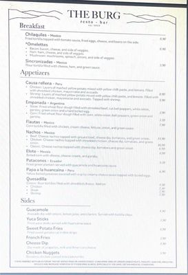 Menu photo 1 The Burg Resto-Bar Blacksburg, VA Menu photo 1 The Burg Resto-Bar Blacksburg, VA