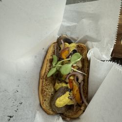 Local Moh-Tiv - Squirrelbrau Beer Brat w/ spicy mustard