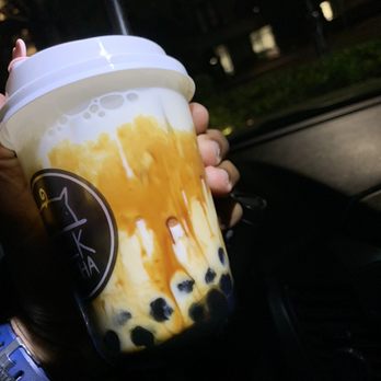 Milk Cha-Cha - Brown Sugar Milk Swirl looks very pretty, and the cups are cute. - Bubble Tea Near Me - Charlotte, North Carolina Milk Cha-Cha - Brown Sugar Milk Swirl looks very pretty, and the cups are cute. - Bubble Tea Near Me - Charlotte, North Carolina