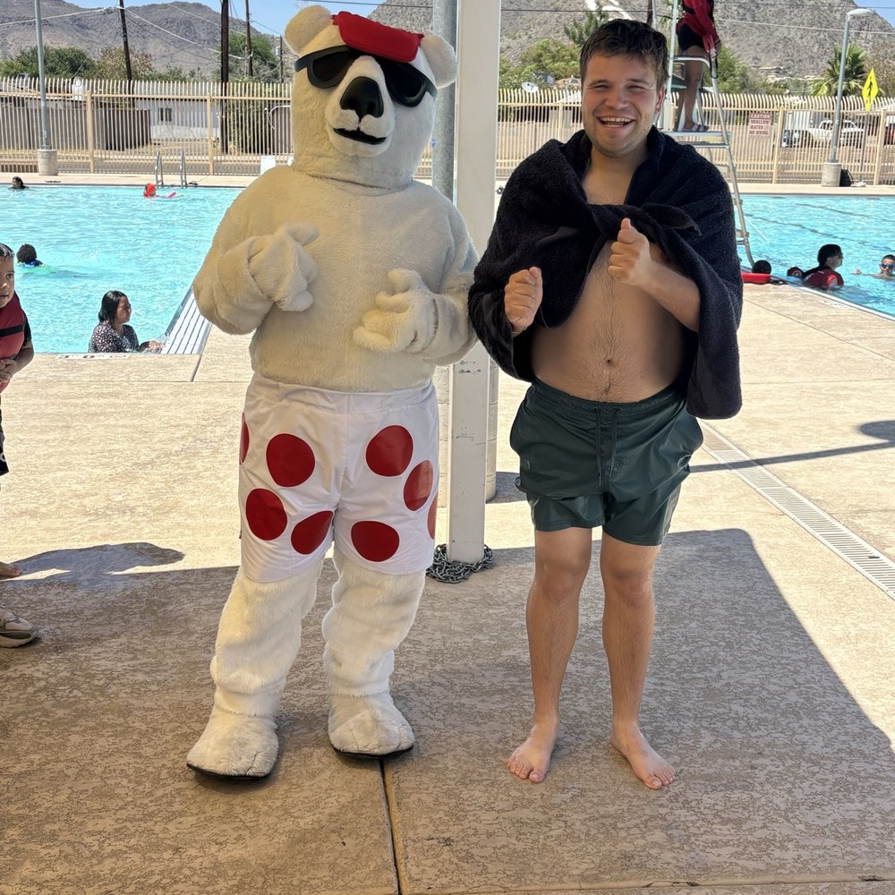 Sunnyslope Swimming Pool - My friend having a great time with buddy bear!! - Swimming Pools Near Me - Phoenix, Arizona Sunnyslope Swimming Pool - My friend having a great time with buddy bear!! - Swimming Pools Near Me - Phoenix, Arizona