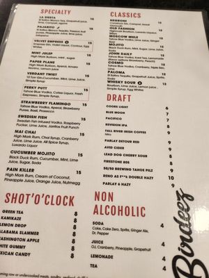 Menu photo 7 Birdeez Reno, NV