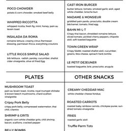 Lunch menu