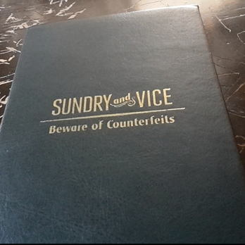 Sundry and Vice - Menu - Cocktail Bars Near Me - Cincinnati, Ohio