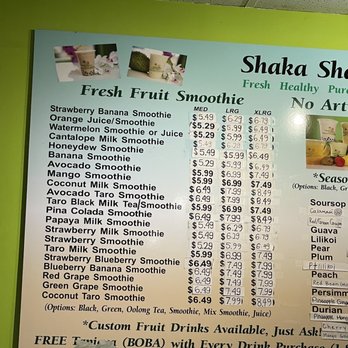 Shaka Shaka Tea Express - Menu - Bubble Tea Near Me - Honolulu, Hawaii Shaka Shaka Tea Express - Menu - Bubble Tea Near Me - Honolulu, Hawaii