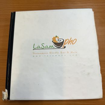 LaSam Pho - Front of menu (menu looks like a book.) - Noodles Near Me - Citrus Heights, California LaSam Pho - Front of menu (menu looks like a book.) - Noodles Near Me - Citrus Heights, California