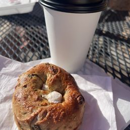 Jalapeño bagel with cream cheese