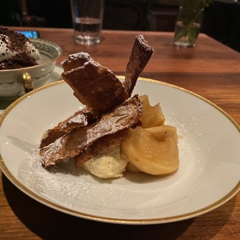 Routier - Pumpkin mascarpone mousse and roasted apples with pastry crisps - French Near Me - San Francisco, California Routier - Pumpkin mascarpone mousse and roasted apples with pastry crisps - French Near Me - San Francisco, California
