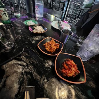 One Shot Pocha - Banchan sides - you gotta ask for refills of these dishes - Korean Near Me - Houston, Texas One Shot Pocha - Banchan sides - you gotta ask for refills of these dishes - Korean Near Me - Houston, Texas