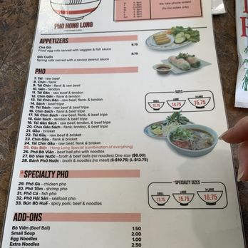 Pho Hong Long - Partial menu - Vietnamese Near Me - Gardena, California Pho Hong Long - Partial menu - Vietnamese Near Me - Gardena, California