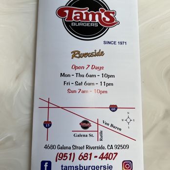 Tams Burgers - menu for tams burgers - Burgers Near Me - Riverside, California Tams Burgers - menu for tams burgers - Burgers Near Me - Riverside, California