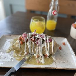 Pork Carnitas Burrito with a Morning Glory juice drink. Pork Carnitas Burrito with a Morning Glory juice drink.