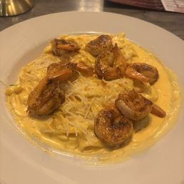 Fettuccine a la Huancaína con Camarones