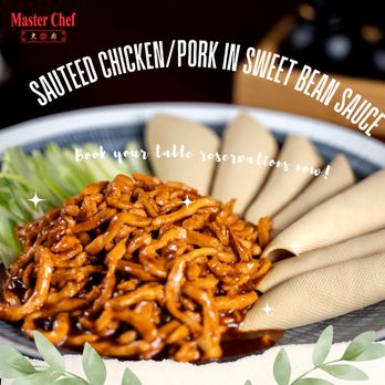 Master Chef - Indulge in the Classic Flavors of Beijing with Master Chef's Sautéed Chicken/Pork in Sweet Bean Sauce! - Chinese Near Me - Syosset, New York Master Chef - Indulge in the Classic Flavors of Beijing with Master Chef's Sautéed Chicken/Pork in Sweet Bean Sauce! - Chinese Near Me - Syosset, New York