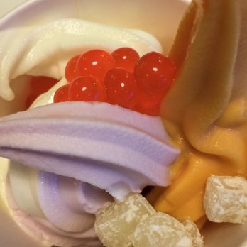 Tango Frozen Yogurt - Valencia orange, black cherry, vanilla, and California tart with mochi and popping pearls - Ice Cream & Frozen Yogurt Near Me - Auburn, California Tango Frozen Yogurt - Valencia orange, black cherry, vanilla, and California tart with mochi and popping pearls - Ice Cream & Frozen Yogurt Near Me - Auburn, California