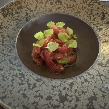 Leila - Ahi sashimi "noodles" sweet herbs, olives, capers - Italian Near Me - Honolulu, Hawaii