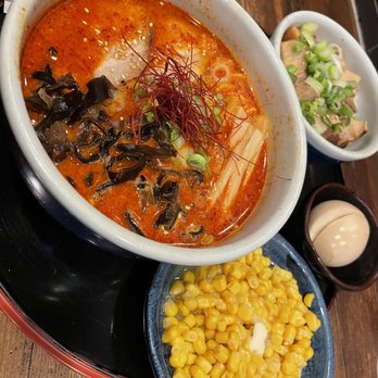 Santouka Back Bay - Karamiso (extra spicy) Cha-shu-Ramen COMBO with corn and butter - Ramen Near Me - Boston, Massachusetts Santouka Back Bay - Karamiso (extra spicy) Cha-shu-Ramen COMBO with corn and butter - Ramen Near Me - Boston, Massachusetts