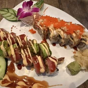 Yoko's - Gronk roll on top, Red Devil below; both delicious. - Japanese Near Me - Tampa, Florida