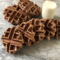 i see waffles - Chocolate Liege waffles, enjoy warm with a glass of your favorite milk
