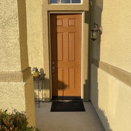 Exterior view of painted (3 coats) new door Exterior view of painted (3 coats) new door