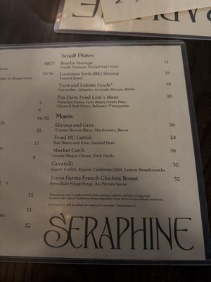 Menu photo 1 Seraphine Durham, NC