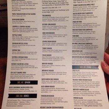 Bricktown Brewery - Front side of the menu - American Near Me - Tulsa, Oklahoma