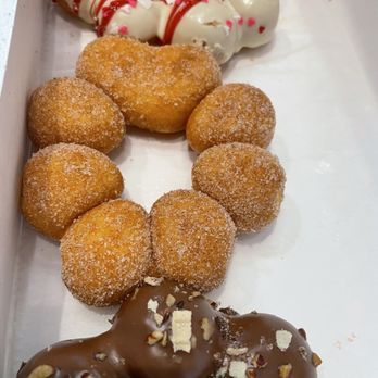 Moji Teahouse - Nutella donut, churro, and white chocolate raspberry donuts. DELIGHTFUL - Bubble Tea Near Me - Charlotte, North Carolina