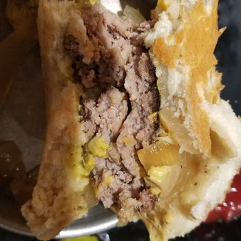 Stone Arch - Here is the inside of the burger with absolutely no cheese - American Near Me - St Paul, Minnesota