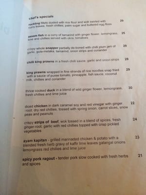 Menu photo 5 Blue Chillies Fitzroy, VIC