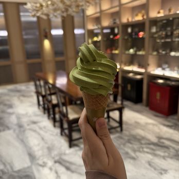 Chaffee - matcha ice cream! i enjoyed it :)  (could skip the cone but the cone is free) - Tea Rooms Near Me - Temple City, California