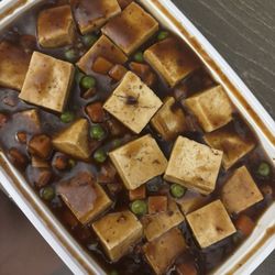 Ma Po Tofu (vegetarian, no pork) Not spicy but still tasty