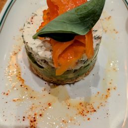 Tiramisu with Smoked Trout & Avocado