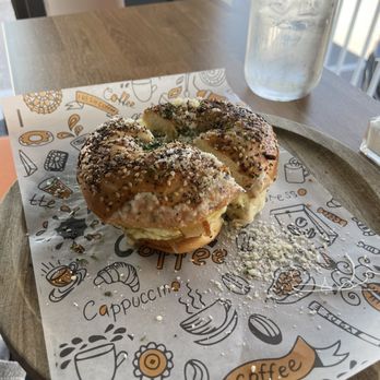 Zugba Cafe - Bacon, egg and cheese with an everything bagel. - Cafes Near Me - Daytona Beach Shores, Florida
